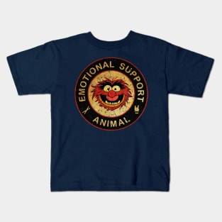 Vintage Emotional Support Animal Black Kids T-Shirt